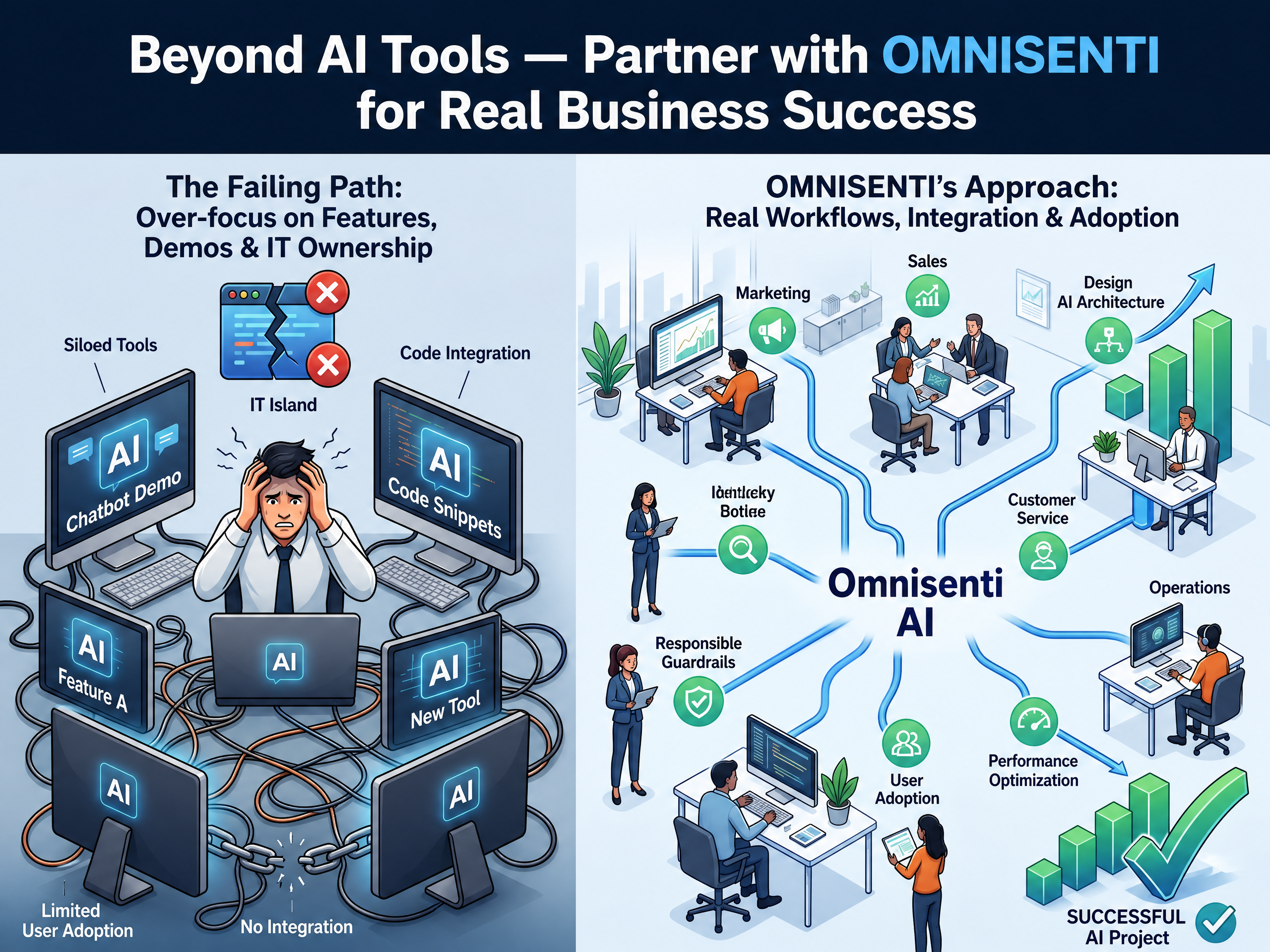 Omnisenti Human First Agentic AI platform diagram